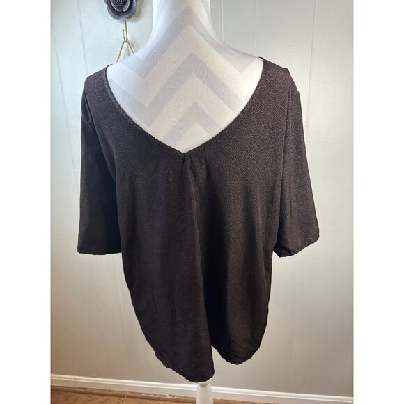 Zara Basic Womens XL Polka Dot Black & Red 3/4 Sleeve Blouse - Picture 4 of 7